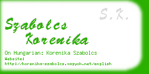 szabolcs korenika business card